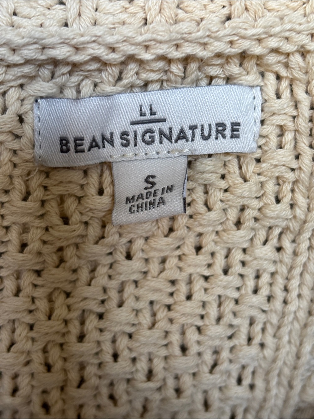 LL Bean Signature Cardigan Small Cable Knit Fisherman - Picture 7 of 11